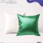 Coussin Sublimation Satin Bicolore – Face Blanche & Face Verte – 40×40 cm
