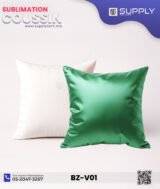 Coussin Sublimation Satin Bicolore – Face Blanche & Face Verte – 40×40 cm