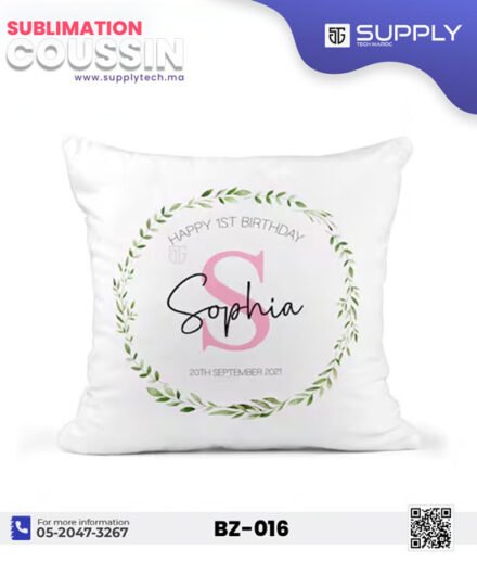 Housse de Coussin Blanc Sublimation – Tissu Satin Double Face