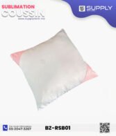 Coussin Sublimation Satin blanc –Coins Rose Bébé – 40×40 cm – Image 3