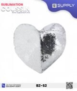 Coussin magique à paillettes Cœur ❤️ -Argenté- dos velours doux - sublimation