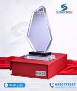 Trophée en Verre Cristal Forme Géométrique Asymétrique – Modèle MEH-21 (24 x 14,5 cm) – Image 7