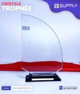 Trophée en Verre Cristal Forme Quart de Cercle – Modèle MEH-1 (24x16 cm) – Image 8
