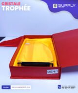 Trophée en Verre Cristal Forme Quart de Cercle – Modèle MEH-1 (24x16 cm) – Image 4