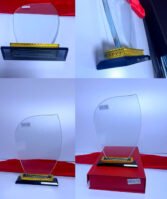 Trophée en Verre Cristal Forme Bouclier Asymétrique – Modèle MEH-14 (24x16 cm) – Image 6