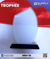 Trophée en Verre Spécial Sublimation – Forme Feuille asymétrique – Modèle MEH-16 – Image 5