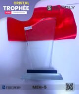 Trophée en Verre Cristal Forme Pointe Asymétrique – Modèle MEH-19 (26x13 cm) – Image 7