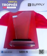 Trophée en Verre Cristal Forme Pointe Asymétrique – Modèle MEH-19 (26x13 cm) – Image 5