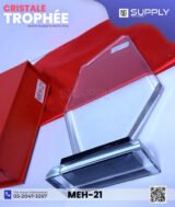 Trophée en Verre Cristal Forme Géométrique Asymétrique – Modèle MEH-21 (24 x 14,5 cm) – Image 2
