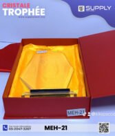 Trophée en Verre Cristal Forme Géométrique Asymétrique – Modèle MEH-21 (24 x 14,5 cm) – Image 5
