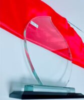 Trophée en Verre Cristal Forme Goutte – Modèle MEH-5 (24x16 cm) – Image 2