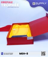 Trophée en Verre Cristal Forme Bouclier – Modèle MEH-8 (24x16 cm) avec Socle en Verre Noir – Image 4