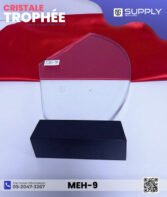 Trophée en Verre Cristal Forme Asymétrique – Modèle MEH-9 (24x16 cm) avec Socle Noir – Image 3