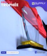 Trophée en Verre Cristal Forme Blason Stylisé – Modèle MEH-12 (22 x 15,5 cm) – Image 5