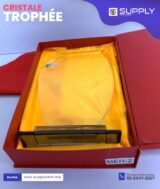 Trophée en Verre Cristal Forme Bouclier Asymétrique – Modèle MEH-2 (24x16 cm) – Socle Noir – Image 7