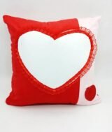 Coussin en velours rouge avec zone sublimation cœur 40×40 cm – Image 7