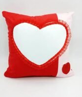 Coussin en velours rouge avec zone sublimation cœur 40×40 cm – Image 7