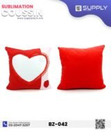 Coussin en velours rouge avec zone sublimation cœur 40×40 cm – Image 6