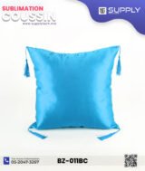 Coussin en Satin Bleu ciel avec Zone Sublimable Carrée (40×40 cm) – Image 2
