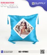 Coussin en Satin Bleu ciel avec Zone Sublimable Carrée (40×40 cm)