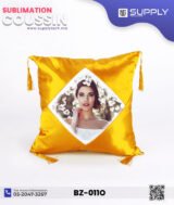 Coussin en Satin orange avec Zone Sublimable Carrée (40×40 cm)