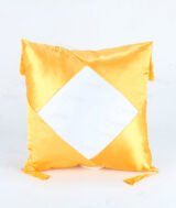 Coussin en Satin orange avec Zone Sublimable Carrée (40×40 cm) – Image 5