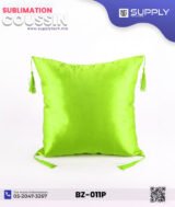 Coussin en Satin Pistache avec Zone Sublimable Carrée (40×40 cm) – Image 2