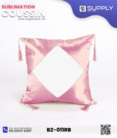 Coussin en Satin Rose bébé avec Zone Sublimable Carrée (40×40 cm) – Image 7