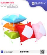 Coussin en Satin Bleu ciel avec Zone Sublimable Carrée (40×40 cm) – Image 3