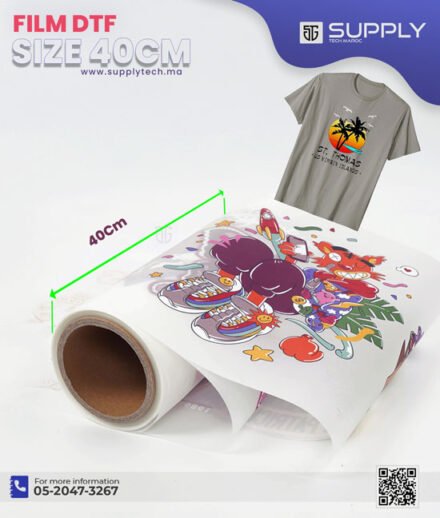 Film PET DTF – Rouleau 40 cm x 100 m – Finition Mate pour impression textile