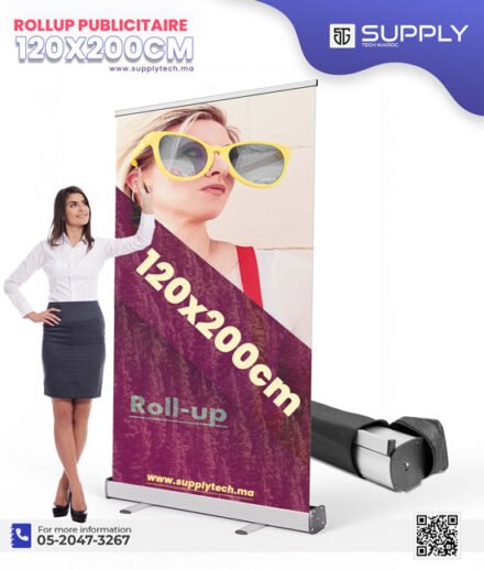 Rollup Publicitaire 120x200 cm – Structure Aluminium Premium