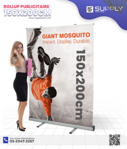 Rollup Publicitaire 150x200 cm – Structure Aluminium Premium