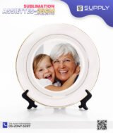 Assiette Blanche Bordure Doré – 25,4 cm Pour Sublimation - (10 pouces) grand