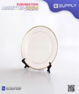 Assiette Blanche Bordure Doré – 20,3 cm Pour Sublimation - (8 pouces) moyenne – Image 2