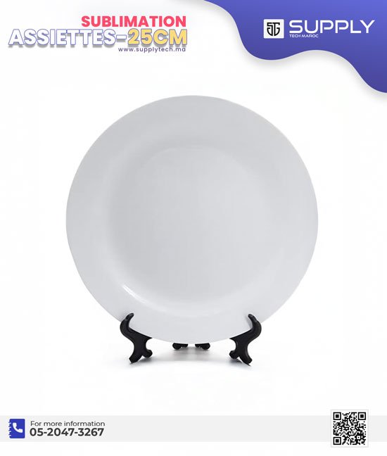 assiettes--s-25b Grande Assiette Blanche 20,3 cm (8 pouces) – 100% Sublimation – Image 8