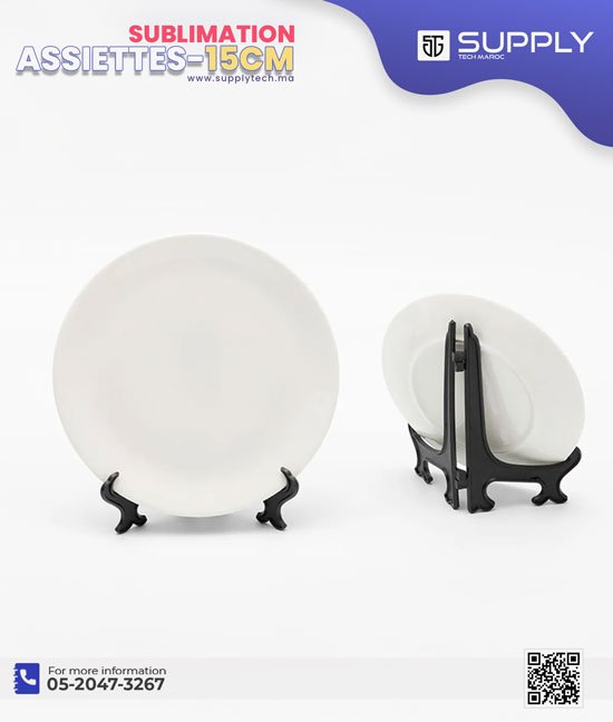 assiettes-s--s25 Petite Assiette Blanche 15,4 cm (6 pouces) – 100% Sublimation – Image 6