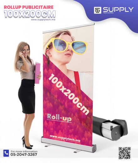 Rollup Publicitaire 100x200 cm – Structure Aluminium Premium