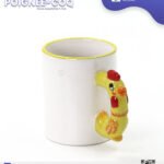 Mug sublimation Blanc avec Poignée en Forme de coq -Rooster