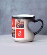 Mug Magique Noir Sublimation – Poignée Cœur (Édition Romantique) – Image 3