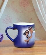 Mug Magique Bleu Sublimation – Poignée Cœur (Édition Romantique) – Image 3