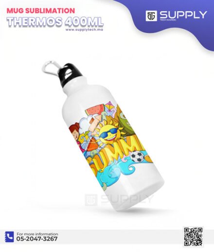 Thermos Sublimation 400 ml – Aluminium Blanc Brillant