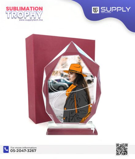 Trophée Sublimation BXP23 CRYSTAL - 210 × 130 × 40 mm forme de diamant