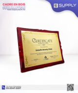 Cadre en Bois pour Diplômes & certificat avec Plaque Aluminium Sublimable & Feuille Or