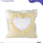 Coussin Velours Sublimable – Beige – 40×40 cm – Zone Cœur