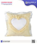 Coussin Velours Sublimable – Beige – 40×40 cm – Zone Cœur