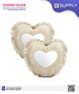 Coussin Velours en Forme de Cœur – Beige – Sublimable – 40 cm – Image 5