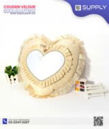 Coussin Velours en Forme de Cœur – Beige – Sublimable – 40 cm – Image 4