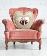 Coussin Velours en Forme de Cœur – Beige – Sublimable – 40 cm – Image 2