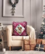 Coussin Velours Sublimable – 40 × 40 cm – Effet Velours – Couleur bordeaux – Image 5