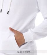 Sweat-shirt à Capuche Blanc – unisexe – Poche Kangourou - sublimation – Image 3